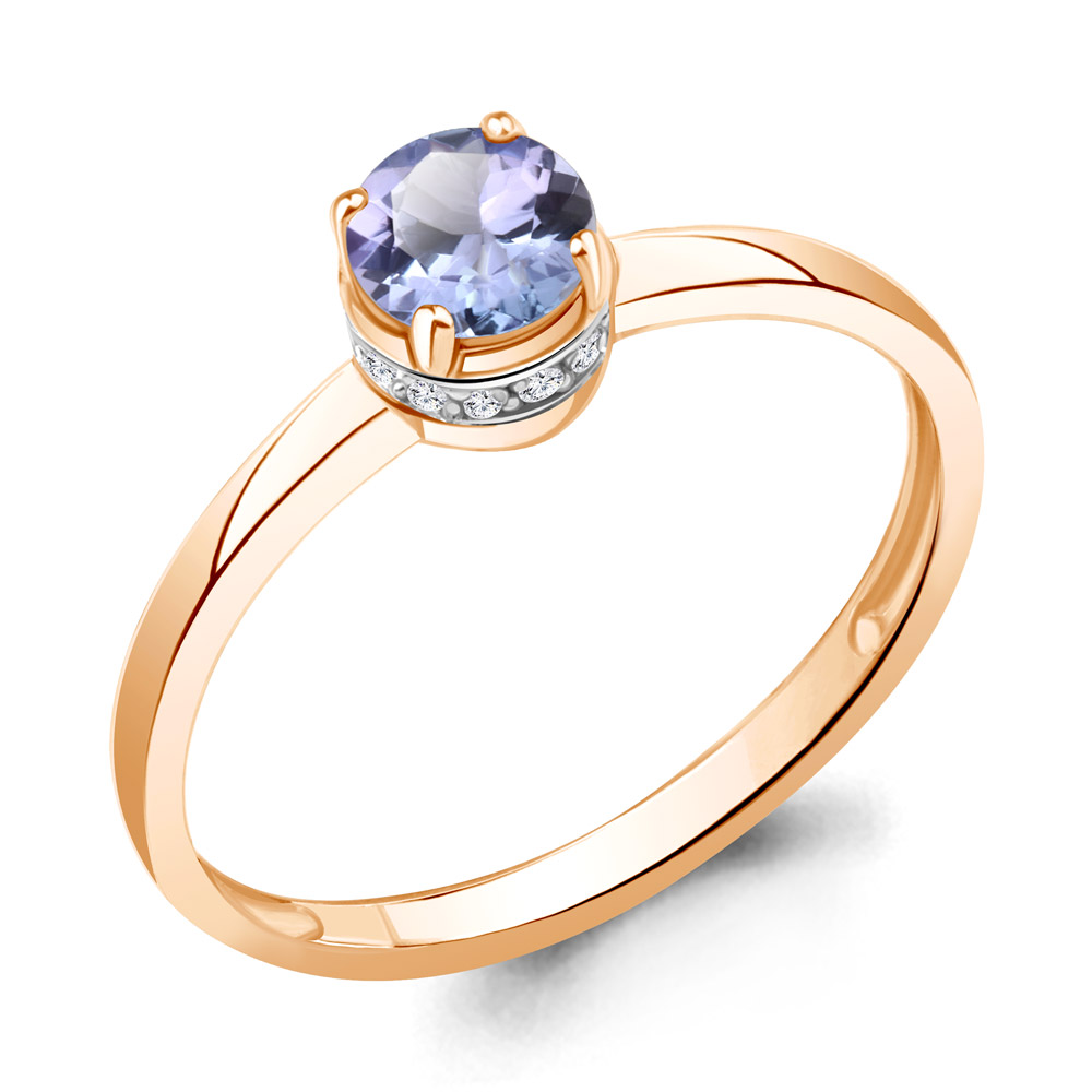 Кольцо из красного золота с бриллиантом/танзанитом р. Aquamarine 964227к, 964227к_585_кз
Кольцо из красного золота с бриллиантом/танзанитом р. Aquamarine 964227к, 964227к_585_кз