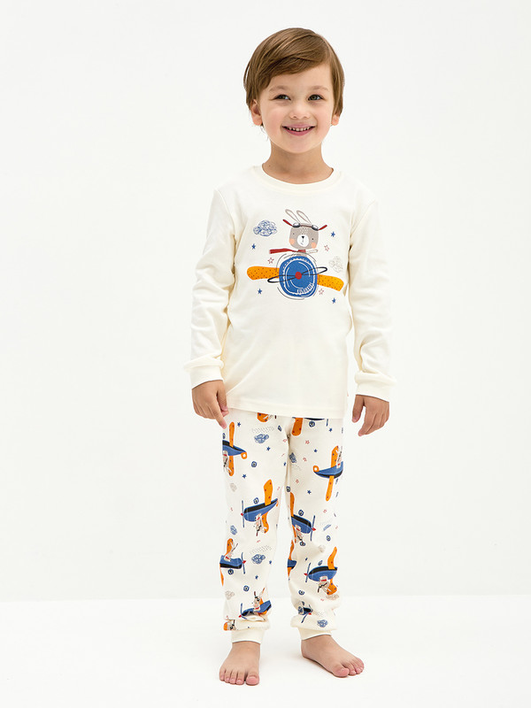 Пижама детская KOGANKIDS 372-813-33, молочный набивка самолётики, 98, Белый, 372-813-33
Пижама детская KOGANKIDS 372-813-33, молочный набивка самолётики, 98, Белый, 372-813-33