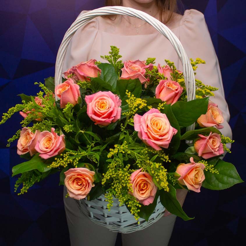Монобукет Лэтуаль Flowers роза 50 см 25 шт. персиковый Корзина FLW000172, Корзина с розами
Монобукет Лэтуаль Flowers роза 50 см 25 шт. персиковый Корзина FLW000172, Корзина с розами