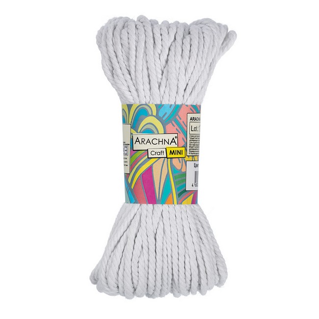 Пряжа ARACHNA Craft Mini 75% хлопок, 25% фибра 3 шт. х 94.1 г 30.48 м цв. №08 бел, Белый, Craft Mini
Пряжа ARACHNA Craft Mini 75% хлопок, 25% фибра 3 шт. х 94.1 г 30.48 м цв. №08 бел, Белый, Craft Mini