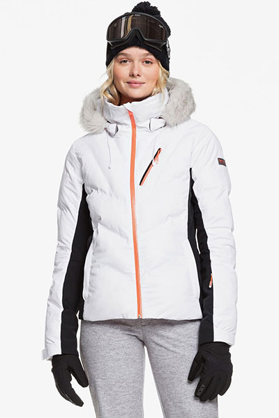 фото Сноубордическая куртка snowstorm roxy, белый, m