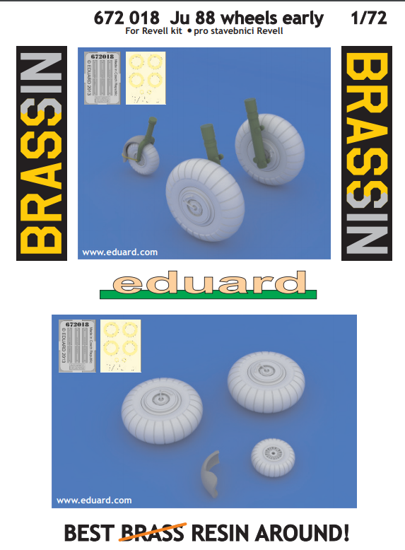 Набор колёс Eduard для моделей ранних модификаций самолётов Ju 88 672018-EDU, 1/72, Наборы для конверсии
Набор колёс Eduard для моделей ранних модификаций самолётов Ju 88 672018-EDU, 1/72, Наборы для конверсии