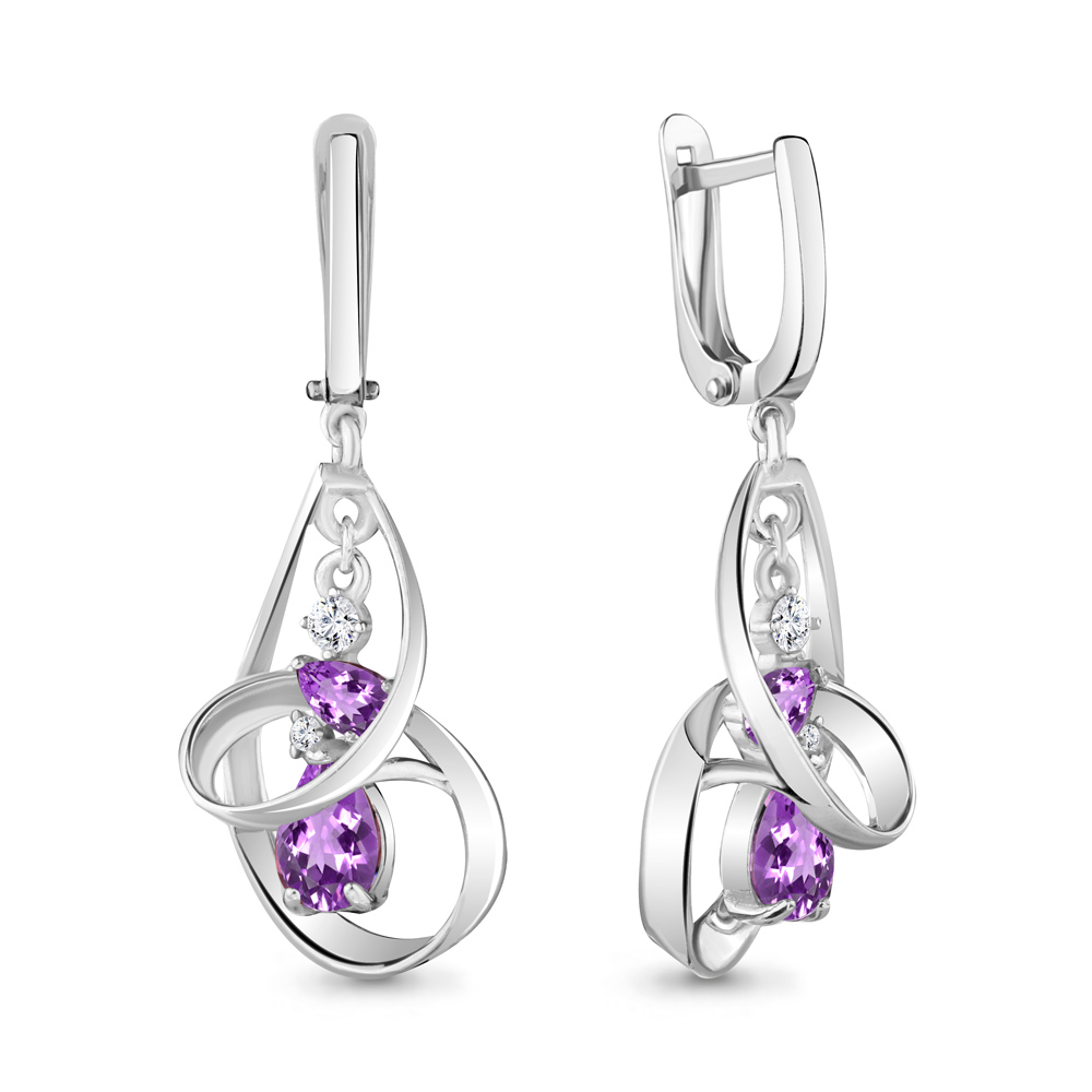 Серьги подвески из серебра с аметистом/фианитом Aquamarine 4746504А_925_р, 4746504А_925_р
Серьги подвески из серебра с аметистом/фианитом Aquamarine 4746504А_925_р, 4746504А_925_р