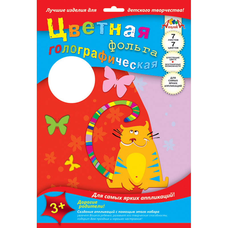Набор для творчества цв.голографическая фольга,А4,7л.,С0296-01/02/03/04, (2шт.), Разноцветный
Набор для творчества цв.голографическая фольга,А4,7л.,С0296-01/02/03/04, (2шт.), Разноцветный