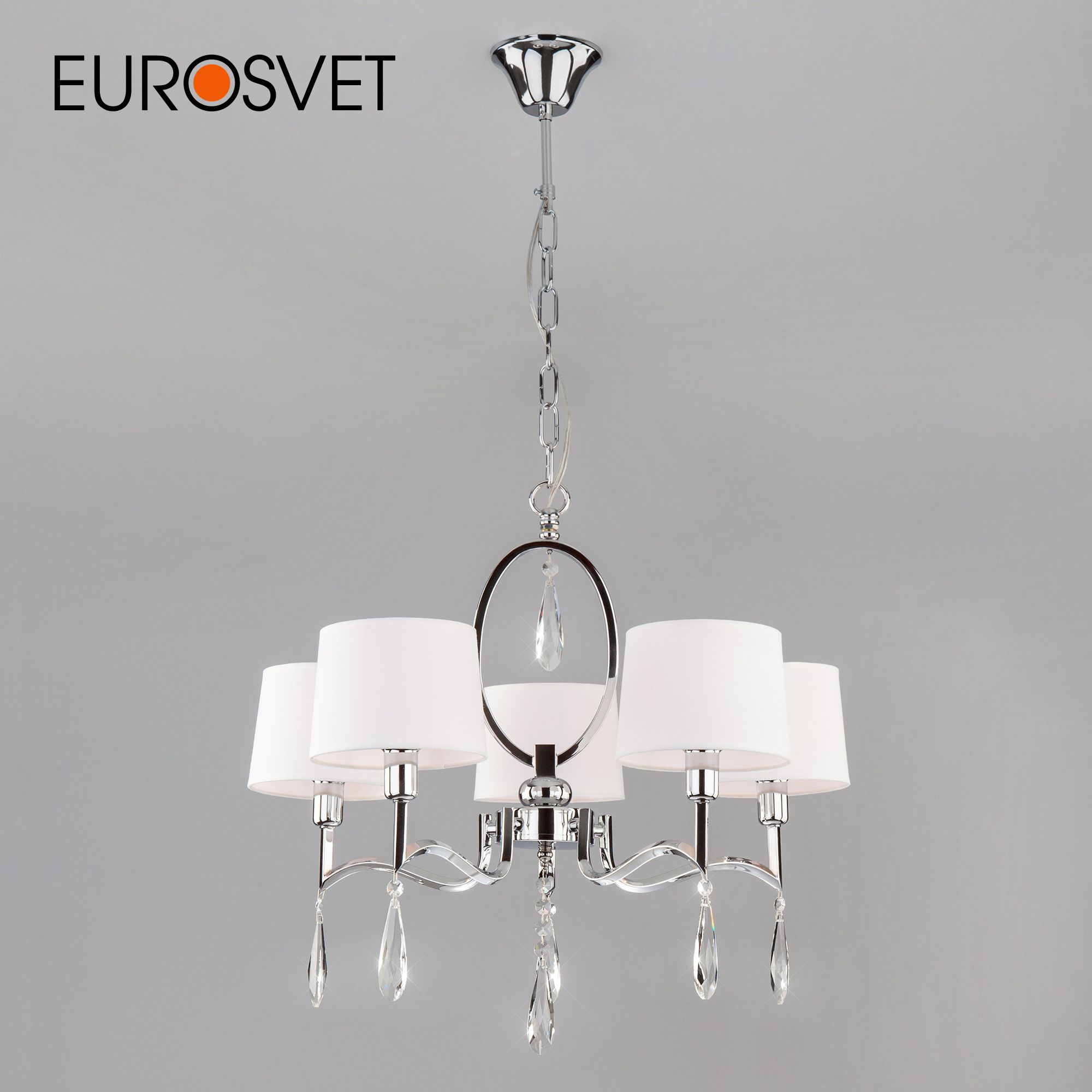Классическая люстра с абажурами Eurosvet 10093/5 хром/прозрачный хрусталь Strotskis
Классическая люстра с абажурами Eurosvet 10093/5 хром/прозрачный хрусталь Strotskis