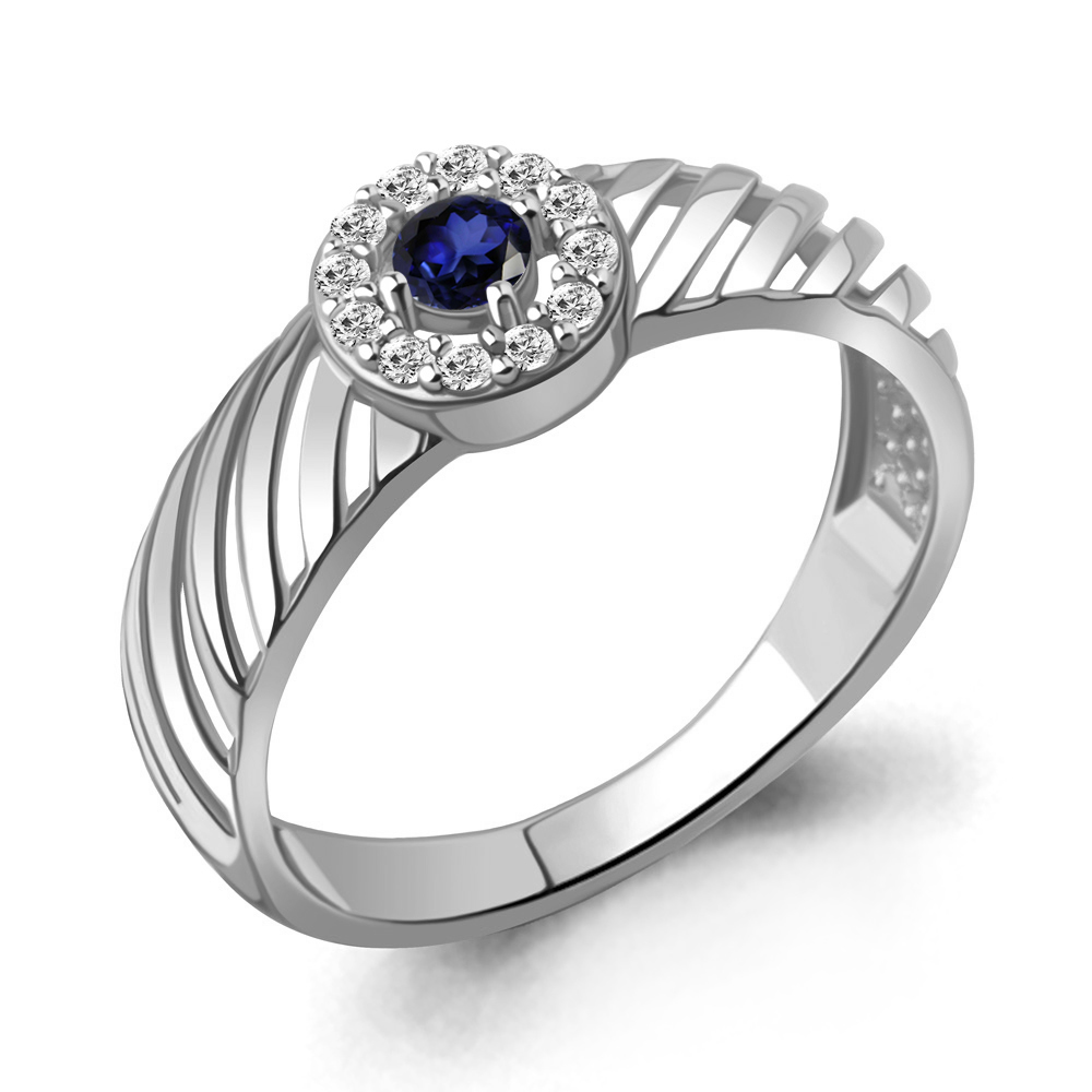 Кольцо из серебра с фианитом/сапфиром искусственным р., Aquamarine 67942АБ, 67942АБ_925_р
Кольцо из серебра с фианитом/сапфиром искусственным р., Aquamarine 67942АБ, 67942АБ_925_р