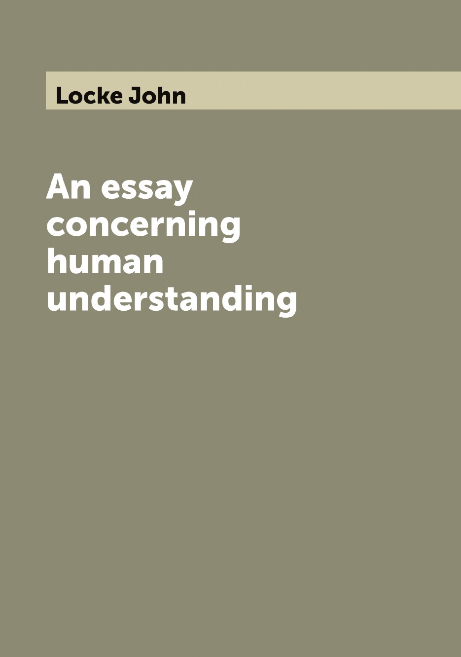 An essay concerning human understanding 
An essay concerning human understanding