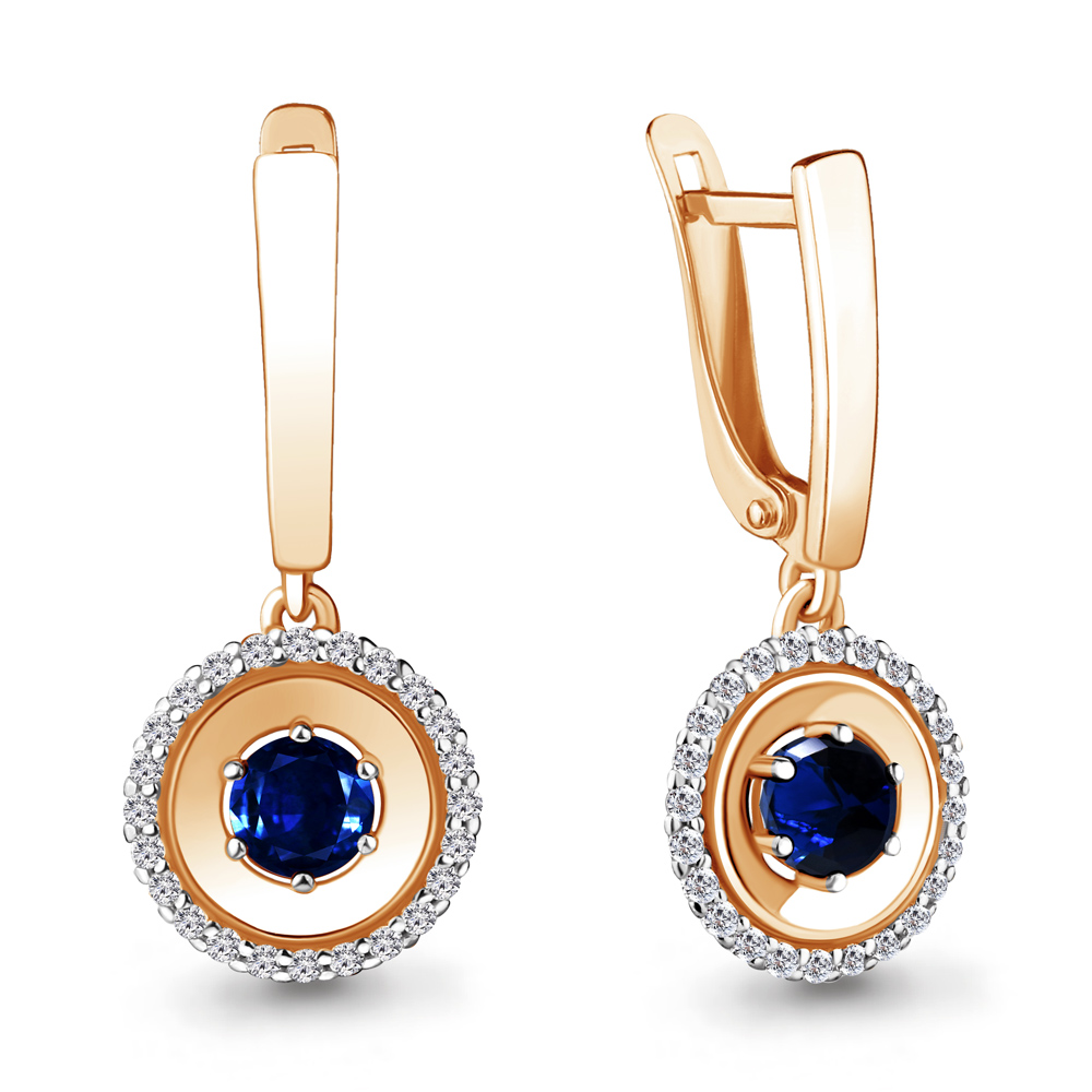 Серьги подвески из красного золота с фианитом/сапфиром искусственным Aquamarine 48476АБ, 48476АБ_585_кз
Серьги подвески из красного золота с фианитом/сапфиром искусственным Aquamarine 48476АБ, 48476АБ_585_кз