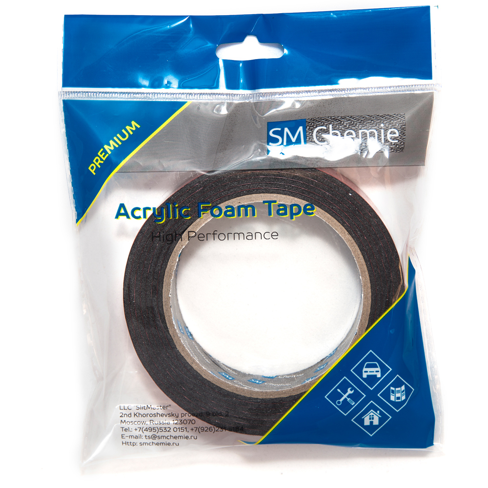 Лента SM Сhemie, BF11 вспененная, 6мм*3м, толщина 1,1мм, цвет черный
Лента SM Сhemie, BF11 вспененная, 6мм*3м, толщина 1,1мм, цвет черный
