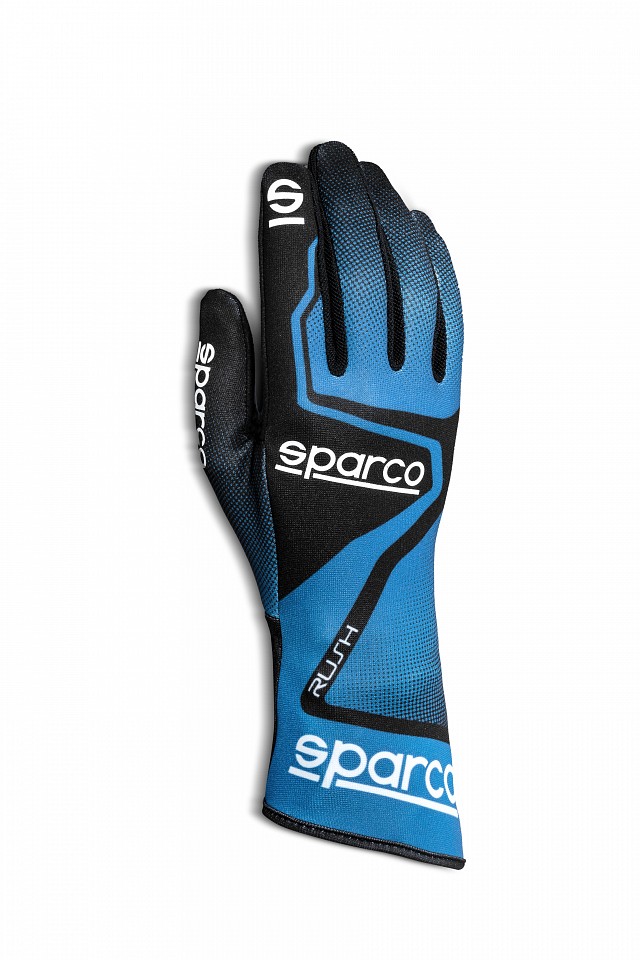 фото Перчатки для картинга rush, голубой/чёрный, р-р 8 sparco 00255608aznr