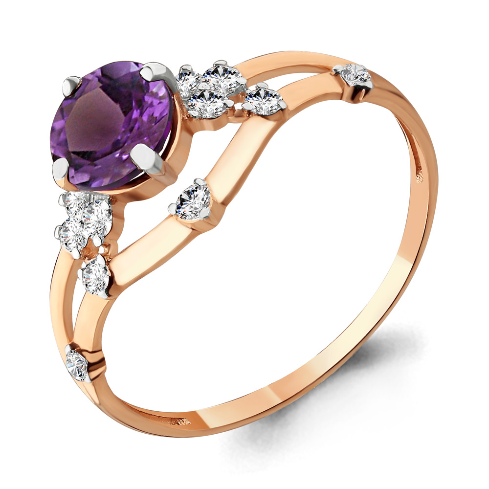 Кольцо из красного золота с аметистом/фианитом р. Aquamarine 6597204А, 6597204А_585_кз
Кольцо из красного золота с аметистом/фианитом р. Aquamarine 6597204А, 6597204А_585_кз