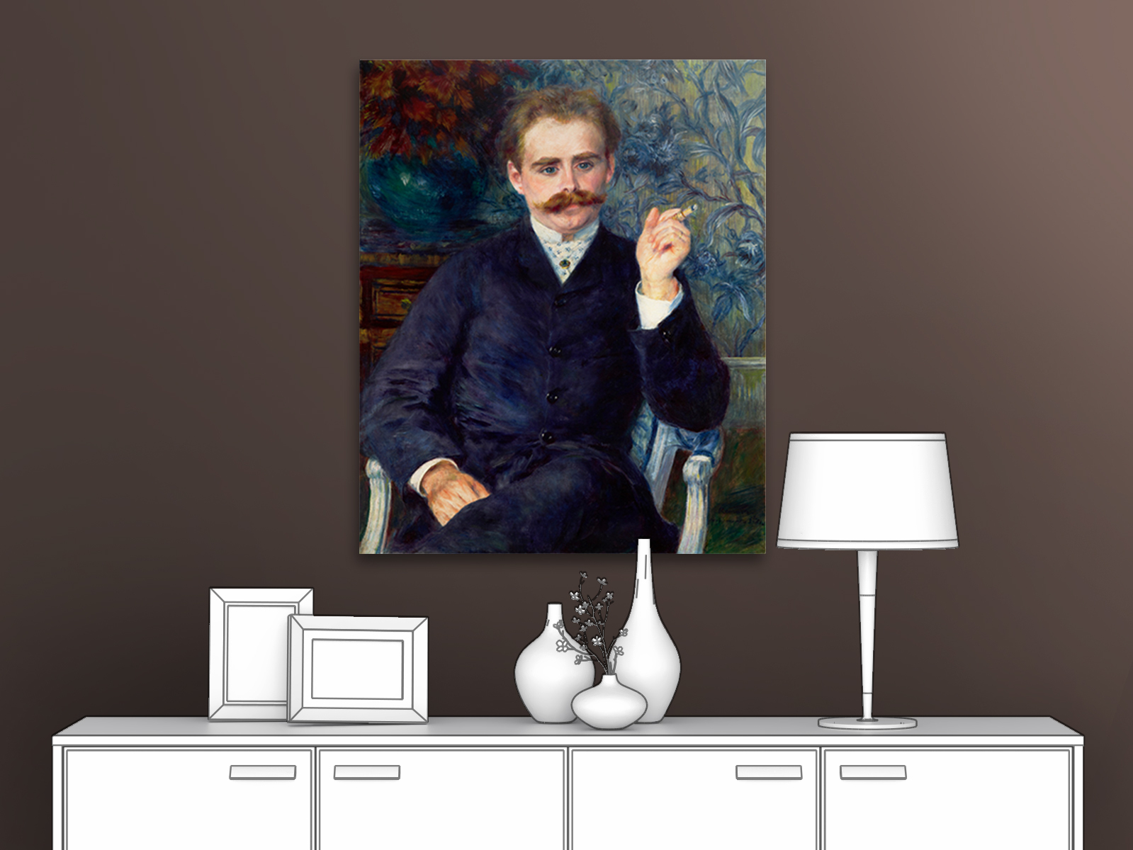 Картина на холсте репродукция Огюста Ренуара "Портрет Альбера Каэна д'Анвера" 79х98 см, Портрет Альбера Каэна д'Анвера 
Картина на холсте репродукция Огюста Ренуара "Портрет Альбера Каэна д'Анвера" 79х98 см, Портрет Альбера Каэна д'Анвера