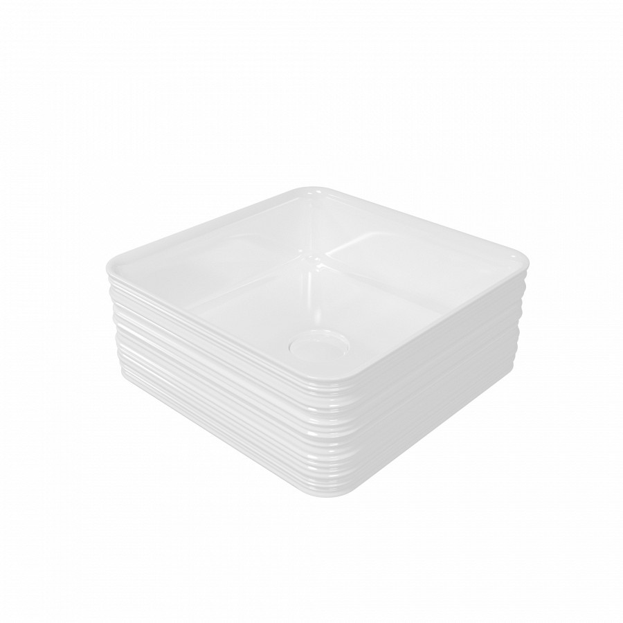 фото Раковина teymi helmi pattern 40 artceramic накладная, белая t50309