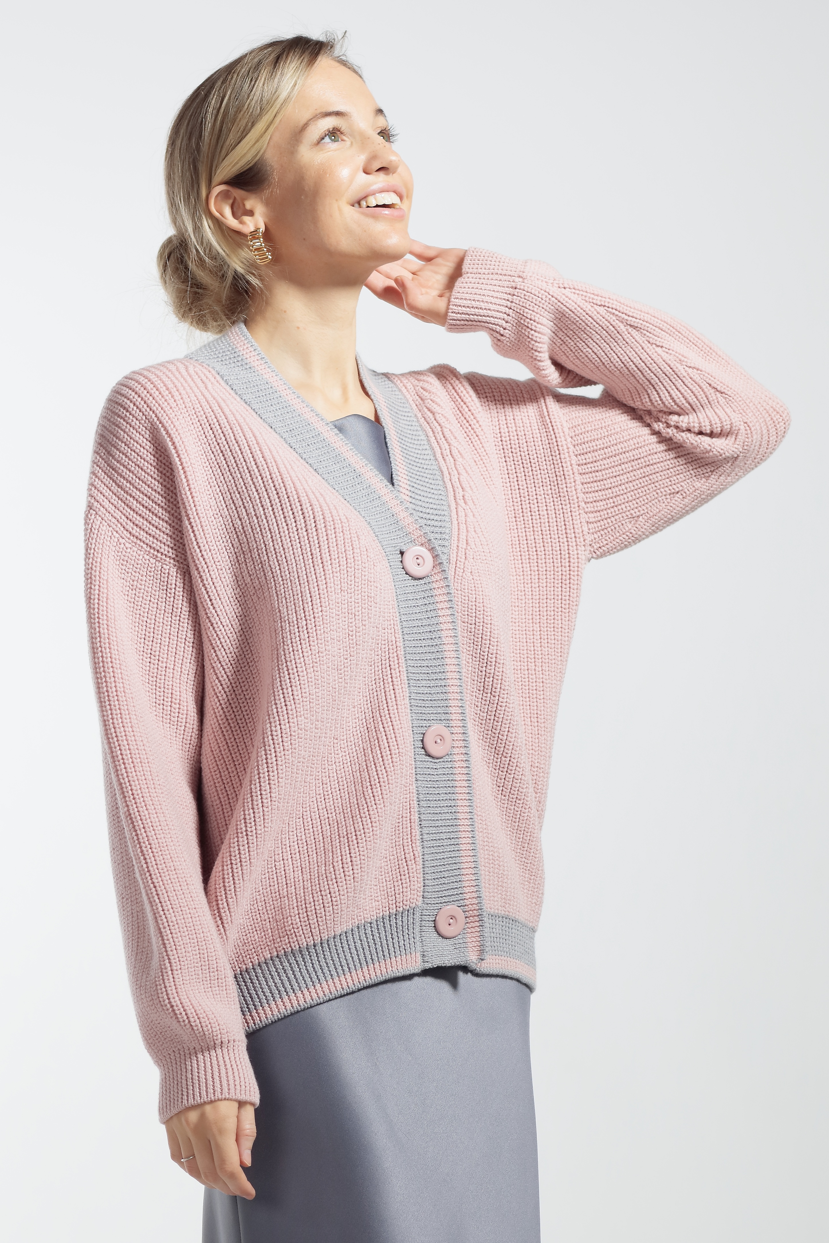 Кардиган женский BonnyWool BW00180-1 розовый M/L, BW00179K-2