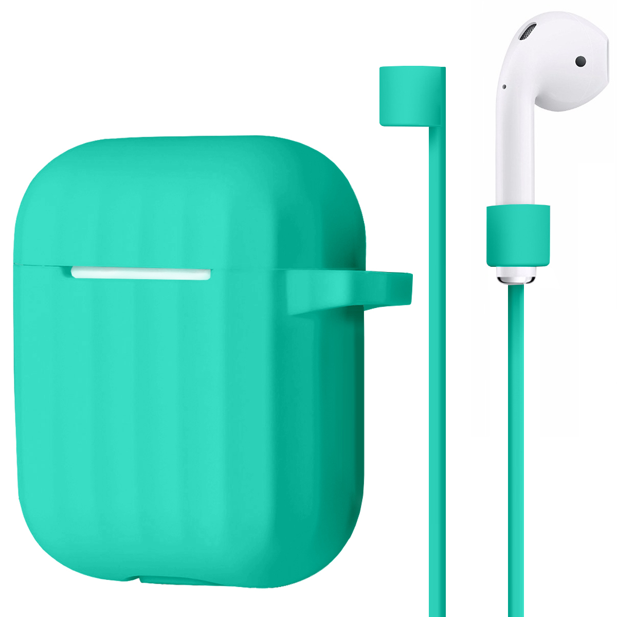 Чехол ребристый Bruno для AirPods с карабином и держателем наушников (Бирюзовый), чехол ребристый для AirPods
Чехол ребристый Bruno для AirPods с карабином и держателем наушников (Бирюзовый), чехол ребристый для AirPods