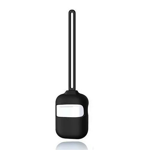 Силиконовый чехол для Apple AirPods с окошком с ремешком Black, Черный, Apple AirPods
Силиконовый чехол для Apple AirPods с окошком с ремешком Black, Черный, Apple AirPods