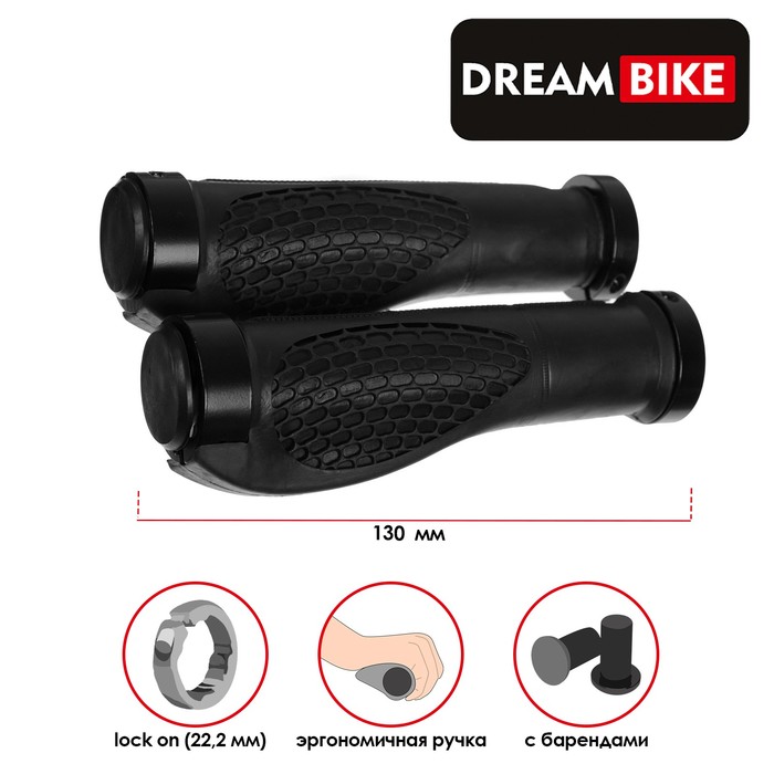 Грипсы 130 мм, Dream Bike, lock on 2 шт., посадочный диаметр 22,2 мм, цвет чёрный, Черный
Грипсы 130 мм, Dream Bike, lock on 2 шт., посадочный диаметр 22,2 мм, цвет чёрный, Черный