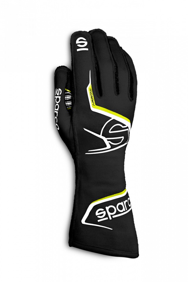 фото Перчатки для картинга arrow 2020, чёрный/жёлтый, р-р 10 sparco 00255710nrgf