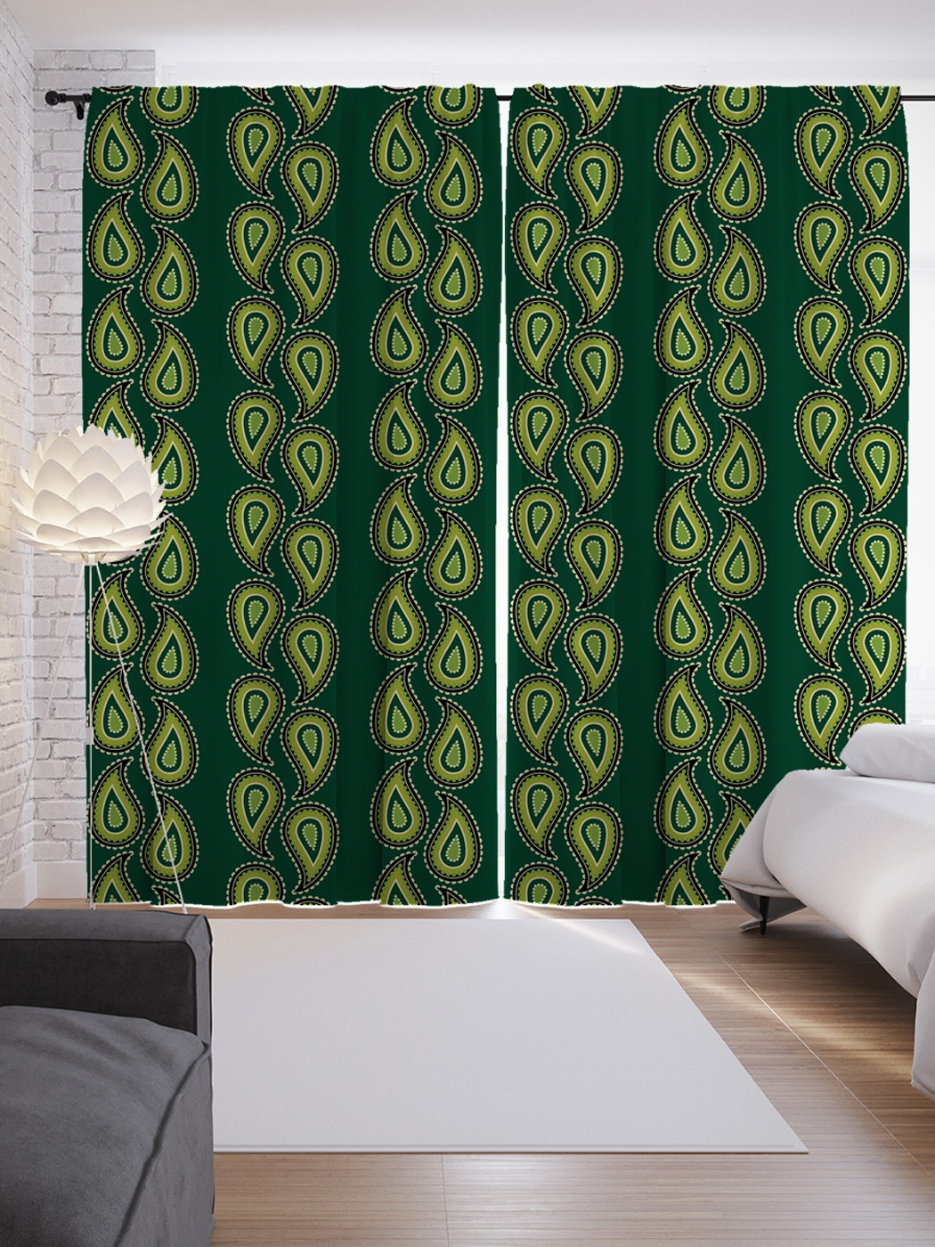 фото Шторы с фотопечатью "лепесточное движение" из сатена, 290х265 см joyarty