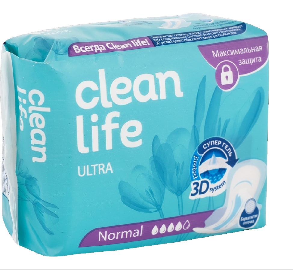 Гигиенические прокладки Clean life Ultra normal 4 капли 10 шт, Ultra normal бархатистая сеточка
Гигиенические прокладки Clean life Ultra normal 4 капли 10 шт, Ultra normal бархатистая сеточка