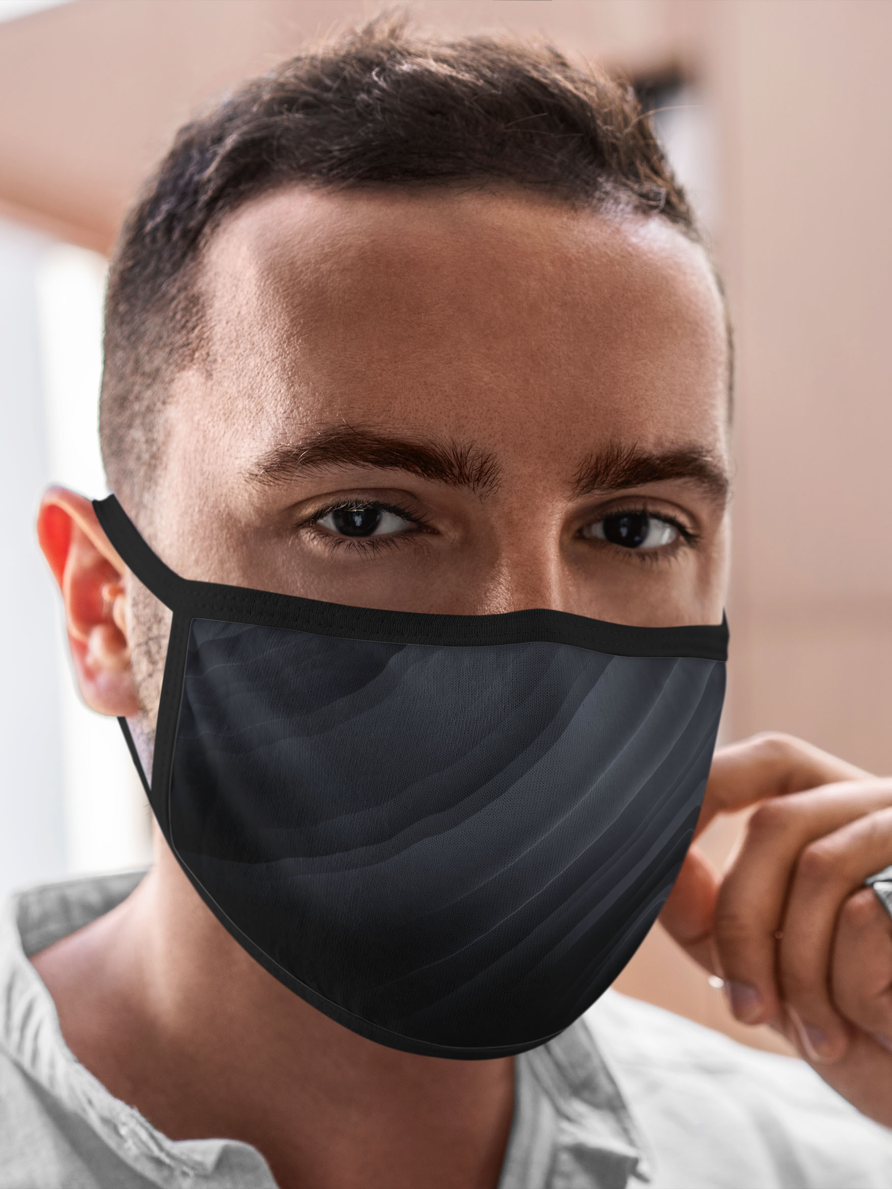 Многоразовая маска унисекс Burnettie Геометрия Gray Waves, Разноцветный, Геометрия Gray Waves