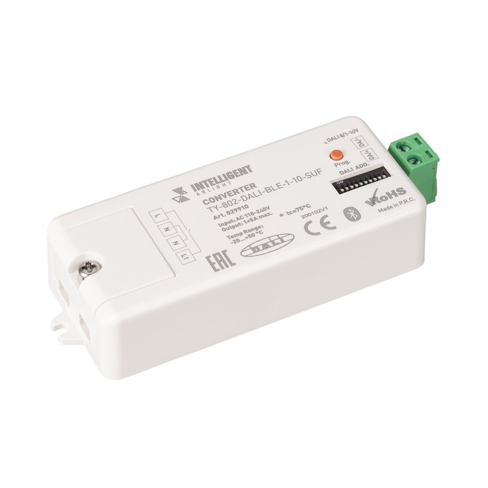 Arlight INTELLIGENT ARLIGHT Конвертер TY-802-DALI-BLE-1-10-SUF (230V, 10A, DALI, 0-10V), Белый, INTELLIGENT ARLIGHT Конвертер TY-802-DALI-BLE-1-10-SUF (230V, 10A, DALI, 0-10V)
Arlight INTELLIGENT ARLIGHT Конвертер TY-802-DALI-BLE-1-10-SUF (230V, 10A, DALI, 0-10V), Белый, INTELLIGENT ARLIGHT Конвертер TY-802-DALI-BLE-1-10-SUF (230V, 10A, DALI, 0-10V)