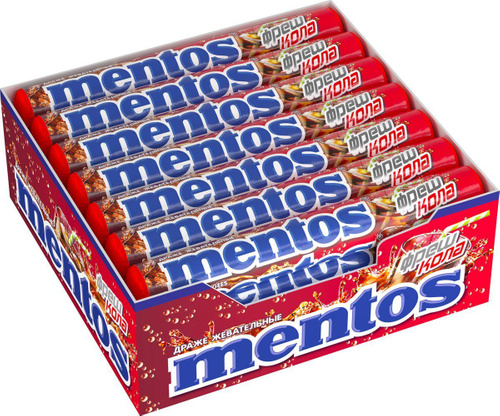 Драже Mentos cola жевательное 21*37 г
Драже Mentos cola жевательное 21*37 г