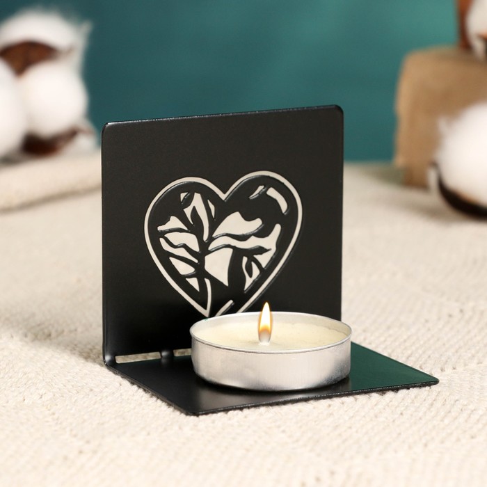 Хорошие сувениры Подсвечник "Сердце" 6х5см, черный 
Хорошие сувениры Подсвечник "Сердце" 6х5см, черный