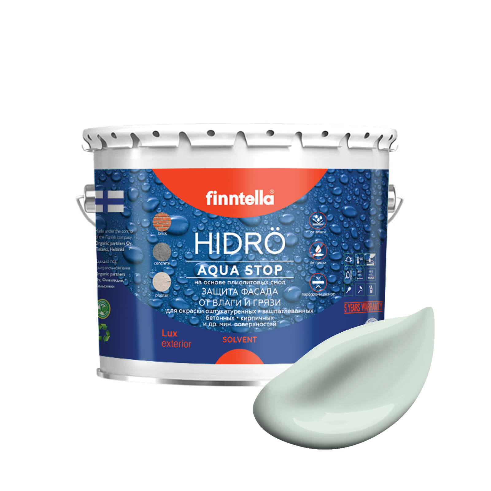 Краска HIDRO, VETTA бледно-бирюзовый, 2,7л, HIDRO самоочищающаяся фасадная со свойствами лотоса, плиолит-полиуретановая
Краска HIDRO, VETTA бледно-бирюзовый, 2,7л, HIDRO самоочищающаяся фасадная со свойствами лотоса, плиолит-полиуретановая