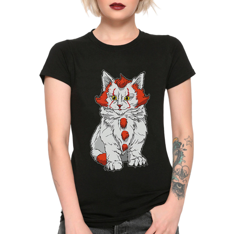 фото Футболка женская dream shirts котик пеннивайз (оно)-wb черная xl