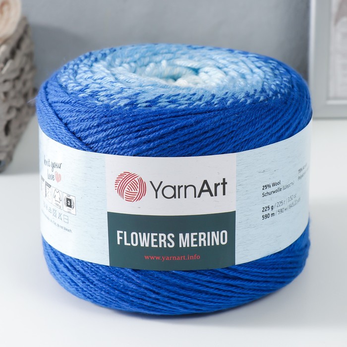 Пряжа "Flowers Merino" 75% акрил, 25% шерсть 590м/225г (543 голубой-василек), Пряжа для вязания "Flowers Merino"
Пряжа "Flowers Merino" 75% акрил, 25% шерсть 590м/225г (543 голубой-василек), Пряжа для вязания "Flowers Merino"