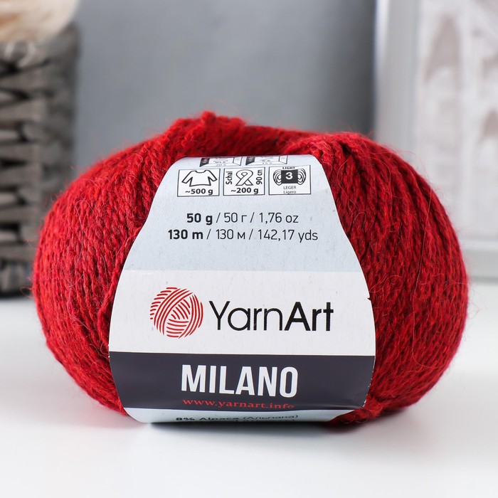 Пряжа "Milano" 8%альпака, 20%шерсть, 8%вискоза, 64%акрил 130м/50гр (862 вишня), Красный, Пряжа для вязания "Milano"
Пряжа "Milano" 8%альпака, 20%шерсть, 8%вискоза, 64%акрил 130м/50гр (862 вишня), Красный, Пряжа для вязания "Milano"