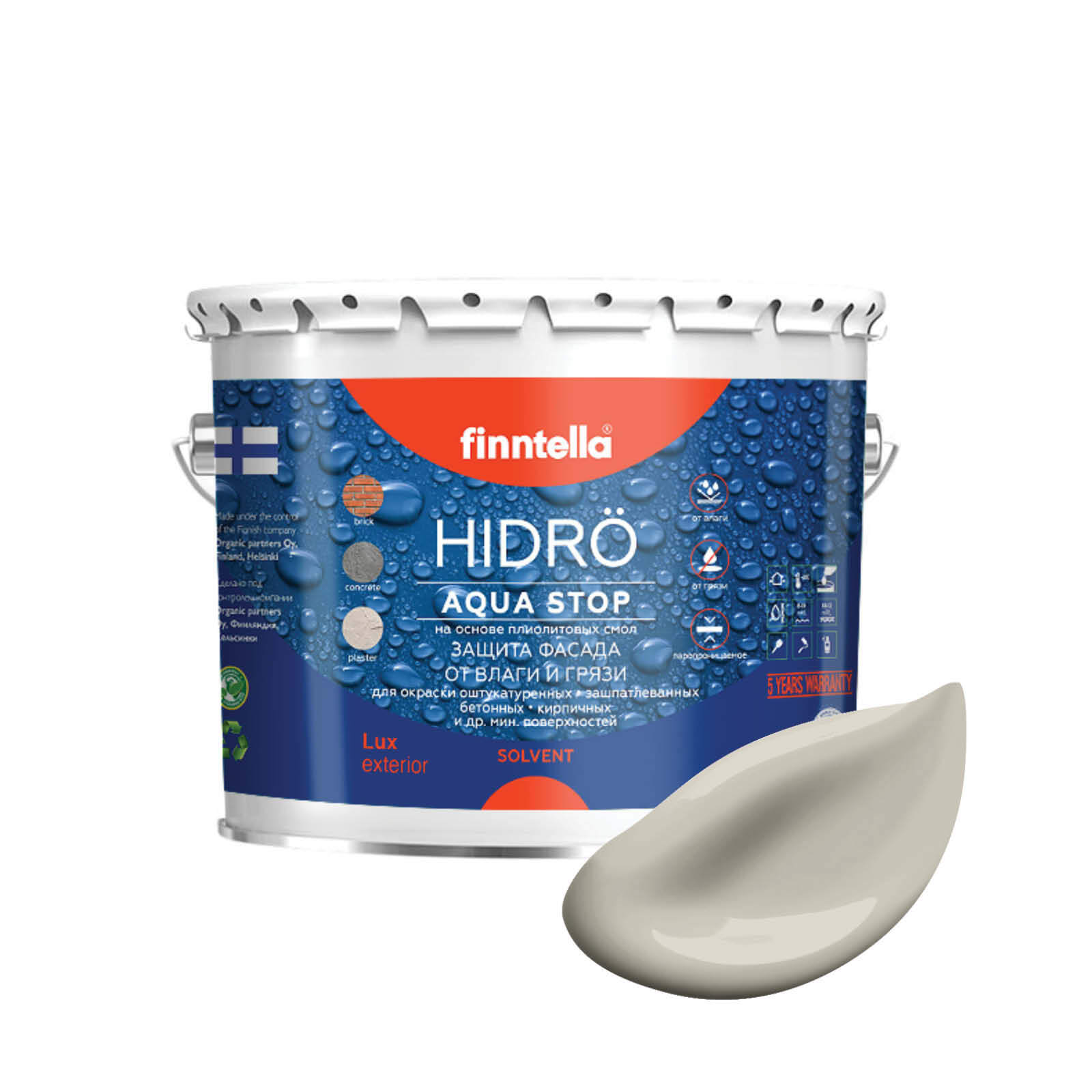 Краска HIDRO, TINA бежевый, 2,7л, HIDRO самоочищающаяся фасадная со свойствами лотоса, плиолит-полиуретановая
Краска HIDRO, TINA бежевый, 2,7л, HIDRO самоочищающаяся фасадная со свойствами лотоса, плиолит-полиуретановая