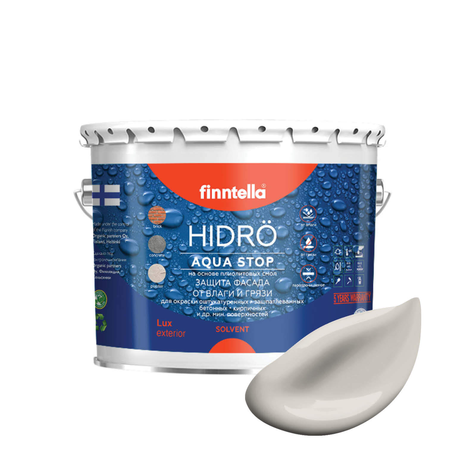 Краска HIDRO, ROCK бежевый, 2,7л, HIDRO самоочищающаяся фасадная со свойствами лотоса, плиолит-полиуретановая
Краска HIDRO, ROCK бежевый, 2,7л, HIDRO самоочищающаяся фасадная со свойствами лотоса, плиолит-полиуретановая
