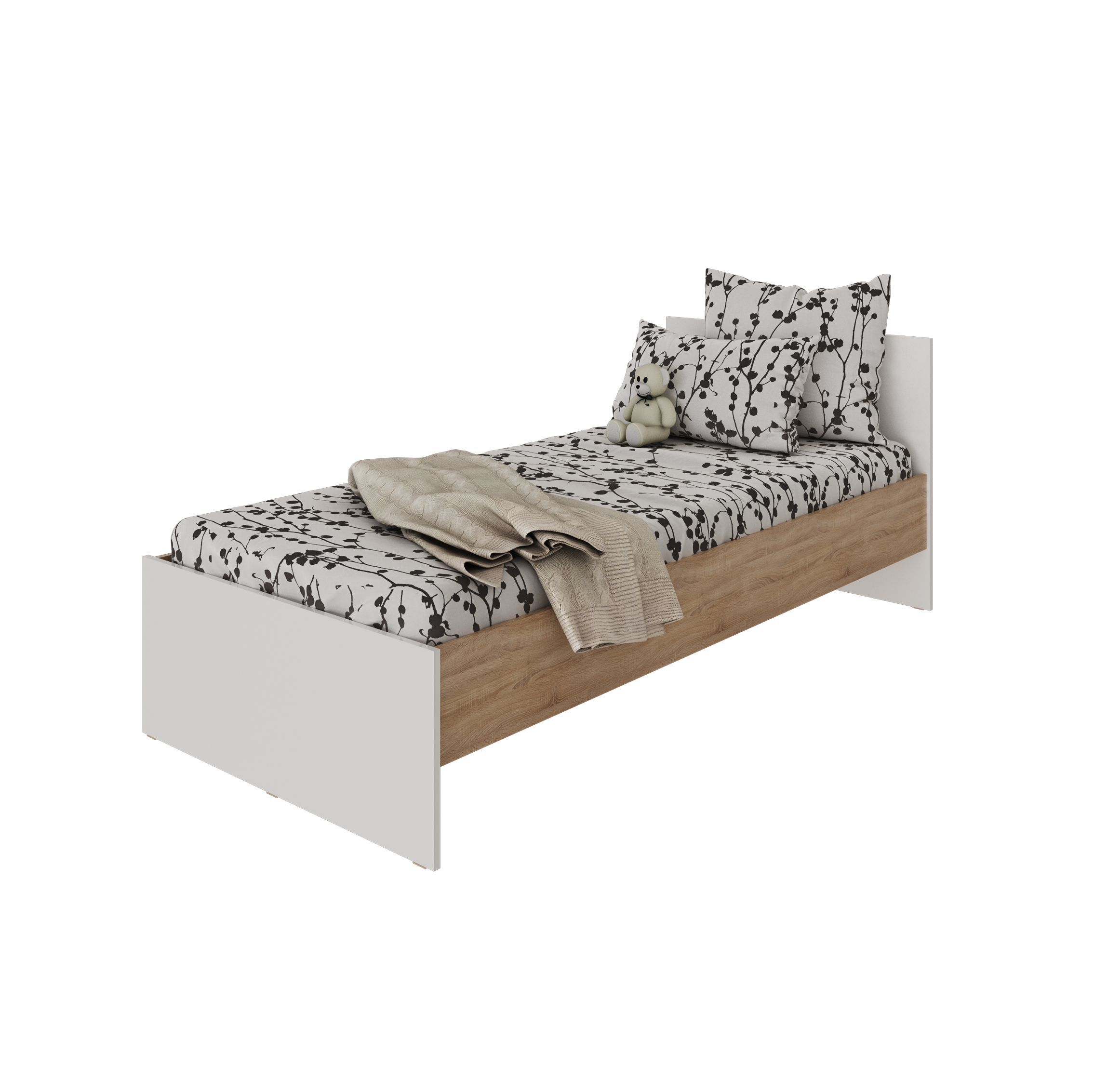 Кровать 900 с настилом Норд дуб сонома светлый/белая аляска, Бежевый;белый
Кровать 900 с настилом Норд дуб сонома светлый/белая аляска, Бежевый;белый