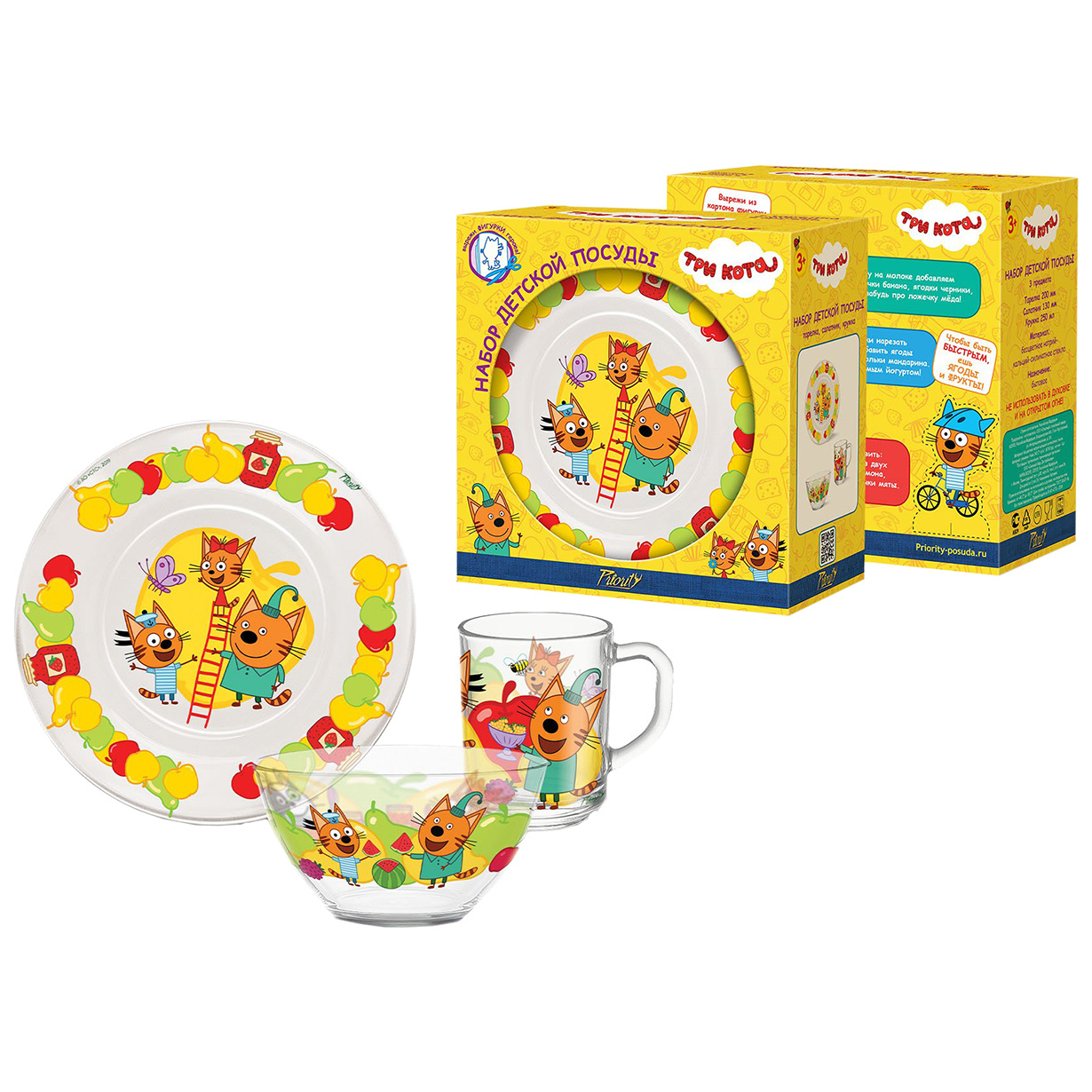 фото Набор детской посуды приор групп три кота фрукты 135459-tn