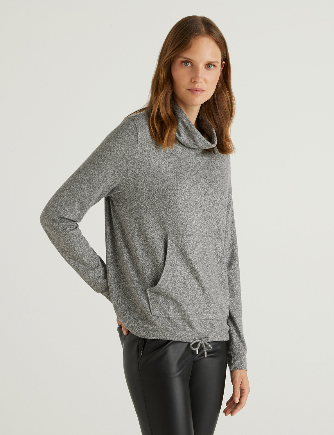 фото Толстовка женская united colors of benetton 21a_3jlve2291 серая xl