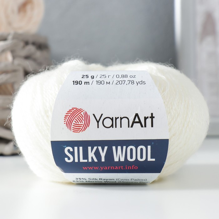 Пряжа Silky Wool 35% силк район, 65% мерино. вул 190м/25г (330 молочный), Белый;бежевый
Пряжа Silky Wool 35% силк район, 65% мерино. вул 190м/25г (330 молочный), Белый;бежевый