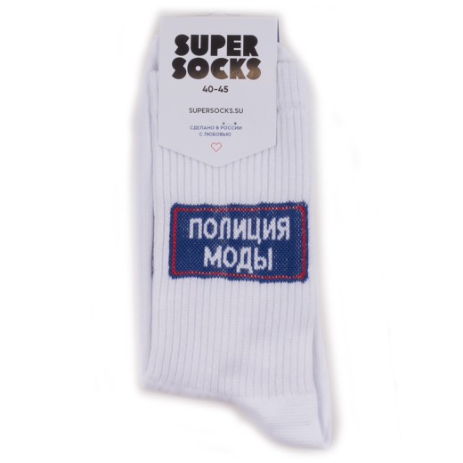 фото Носки унисекс super socks polizia modi белые 36-40