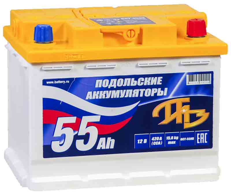 Аккумулятор автомобильный ПАЗ Подольские Аккумуляторы 55 А/ч 480 А обр. пол. (242x175x190), Евро L2
Аккумулятор автомобильный ПАЗ Подольские Аккумуляторы 55 А/ч 480 А обр. пол. (242x175x190), Евро L2