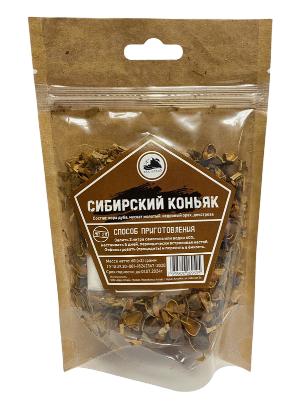 Набор трав и специй Дед Алтай "Сибирский коньяк" 60гр, Сибирский коньяк
Набор трав и специй Дед Алтай "Сибирский коньяк" 60гр, Сибирский коньяк