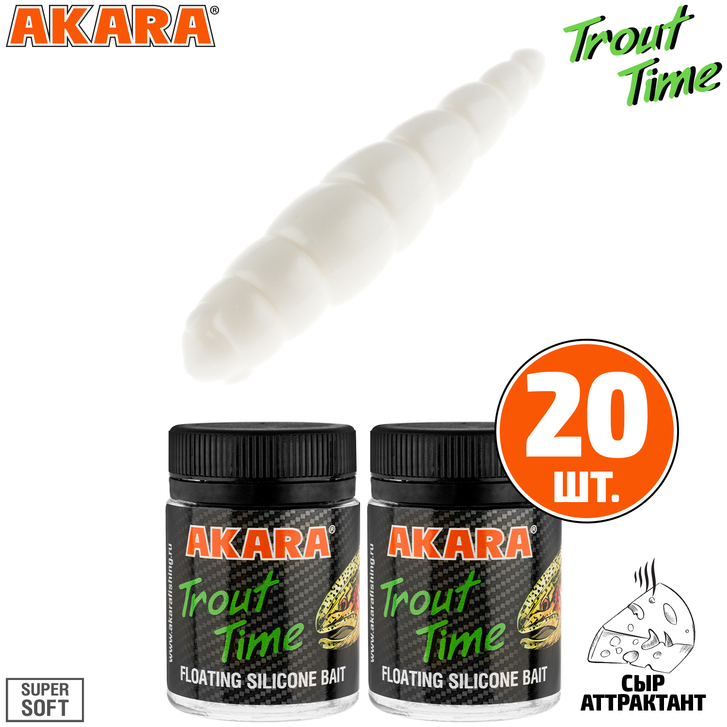 Силиконовая приманка Akara Trout Time DOLLY 1.8 Cheese 02T (20 шт.), DOLLY 1.8 Сыр
Силиконовая приманка Akara Trout Time DOLLY 1.8 Cheese 02T (20 шт.), DOLLY 1.8 Сыр