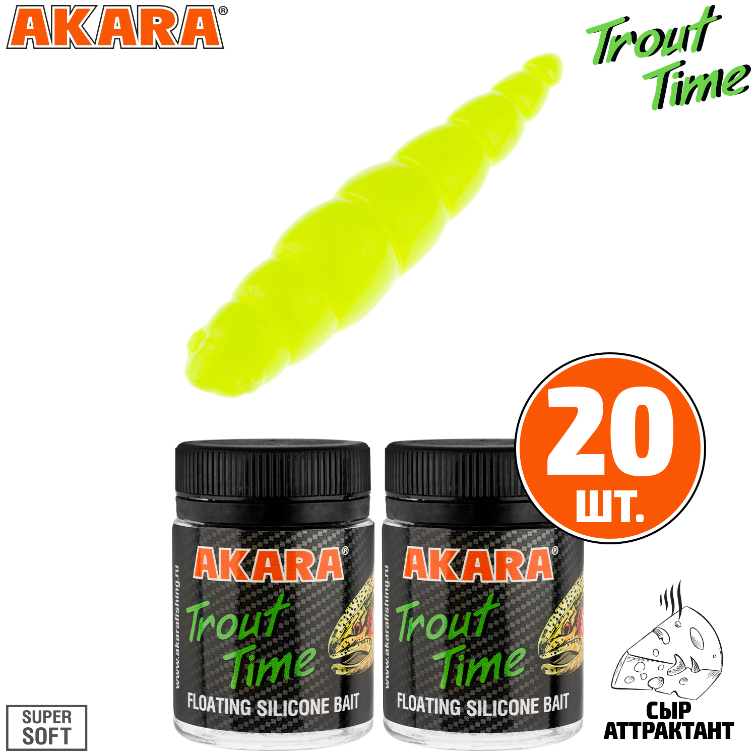 Силиконовая приманка Akara Trout Time DOLLY 1.8 Cheese 04Y (20 шт.), DOLLY 1.8 Сыр
Силиконовая приманка Akara Trout Time DOLLY 1.8 Cheese 04Y (20 шт.), DOLLY 1.8 Сыр