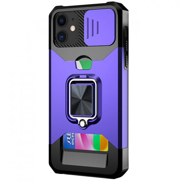 Чехол с кольцом, отделением для карты и шторкой камеры для iPhone 11, фиолетовый, Multi Case
Чехол с кольцом, отделением для карты и шторкой камеры для iPhone 11, фиолетовый, Multi Case
