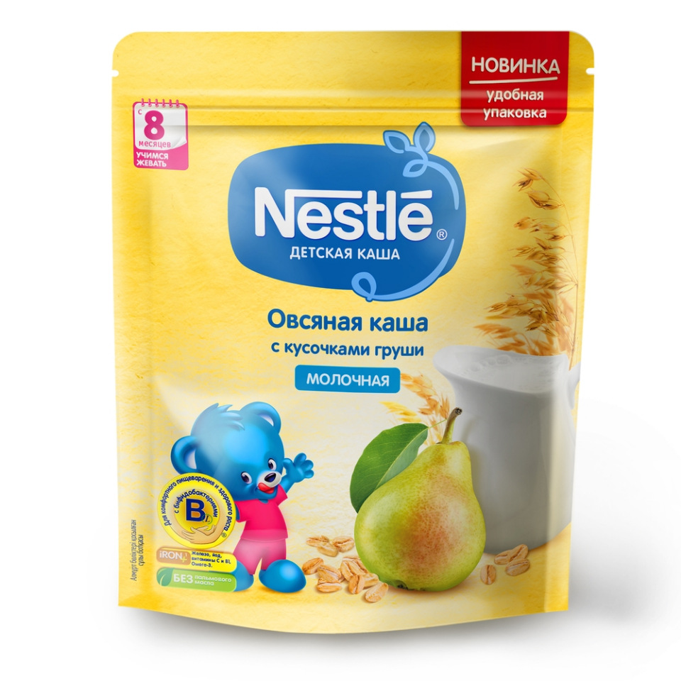 Каша молочная Nestle Овсяная с кусочками груши с 8 мес. 220 г, Овсяная с кусочками груши
Каша молочная Nestle Овсяная с кусочками груши с 8 мес. 220 г, Овсяная с кусочками груши