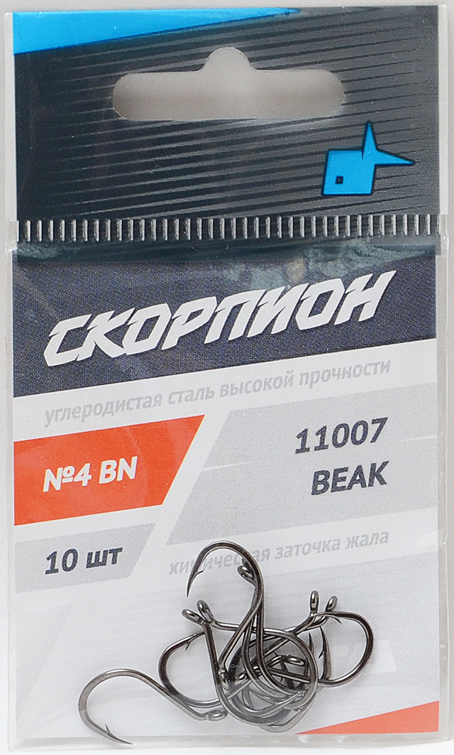 Одинарные крючки Beak классические №4, оголовок с колечком, загнутое острие, с бородкой, Черный, Beak
Одинарные крючки Beak классические №4, оголовок с колечком, загнутое острие, с бородкой, Черный, Beak