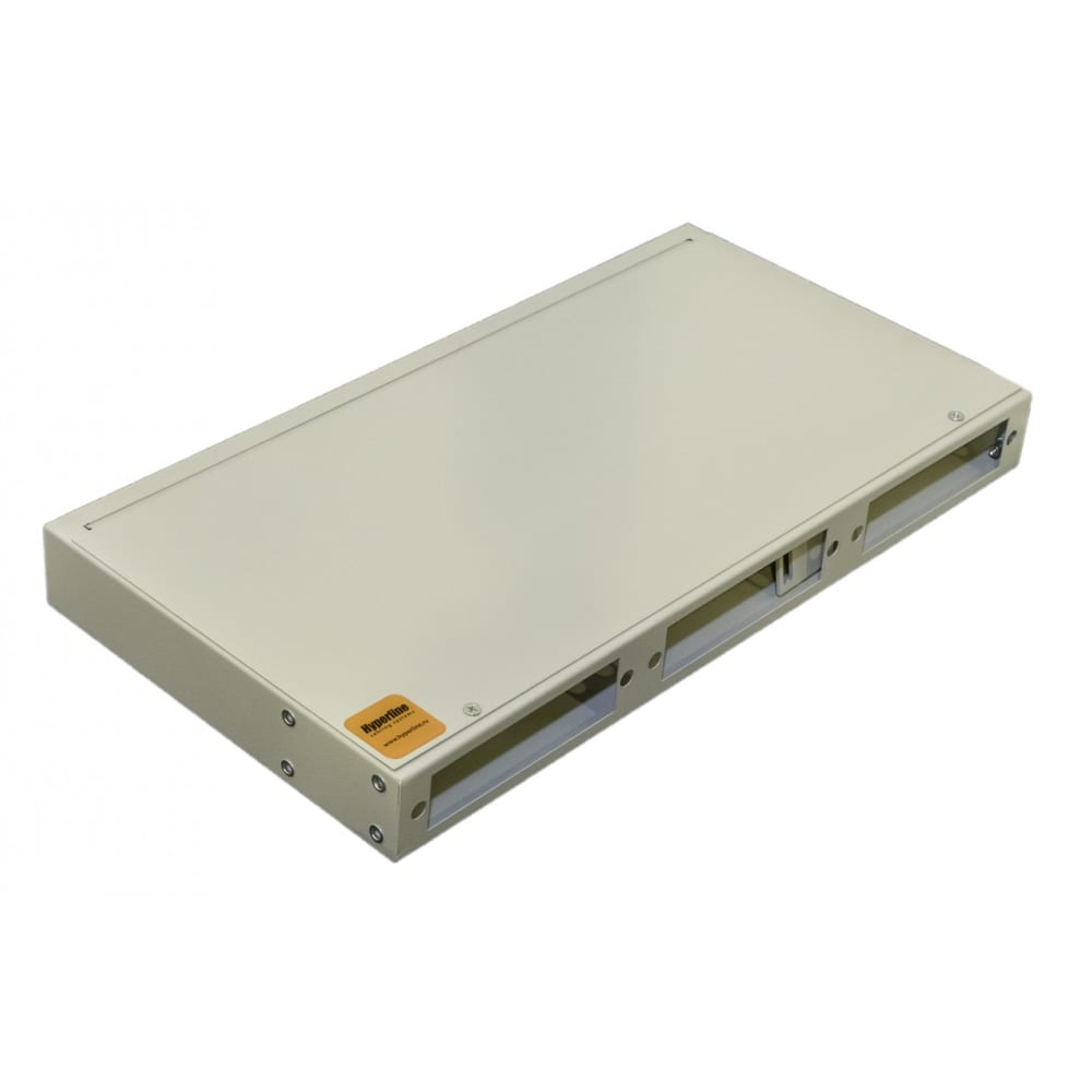 Универсальный оптический бокс Hyperline, FO-19R-1U-3xSLT-W140H42-24UN-GY 19, от 8 до 24 по, Серый
Универсальный оптический бокс Hyperline, FO-19R-1U-3xSLT-W140H42-24UN-GY 19, от 8 до 24 по, Серый
