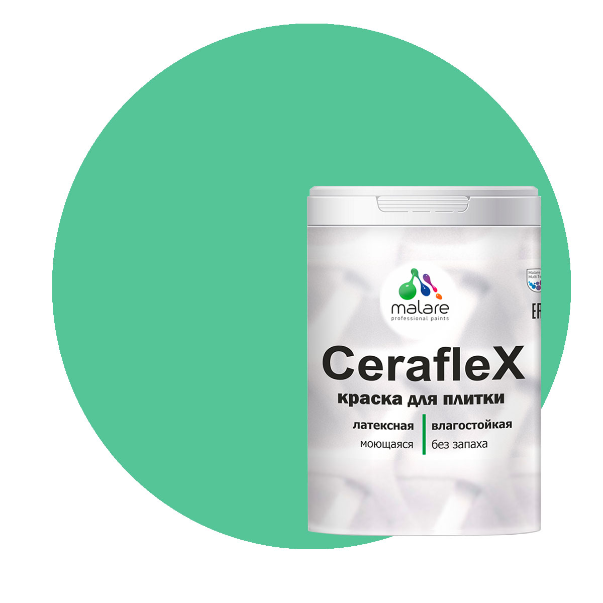 Краска Malare Ceraflex для кафельной плитки и стен в ванной, снежная мята, 2 кг, Зеленый, Ceraflex-1
Краска Malare Ceraflex для кафельной плитки и стен в ванной, снежная мята, 2 кг, Зеленый, Ceraflex-1