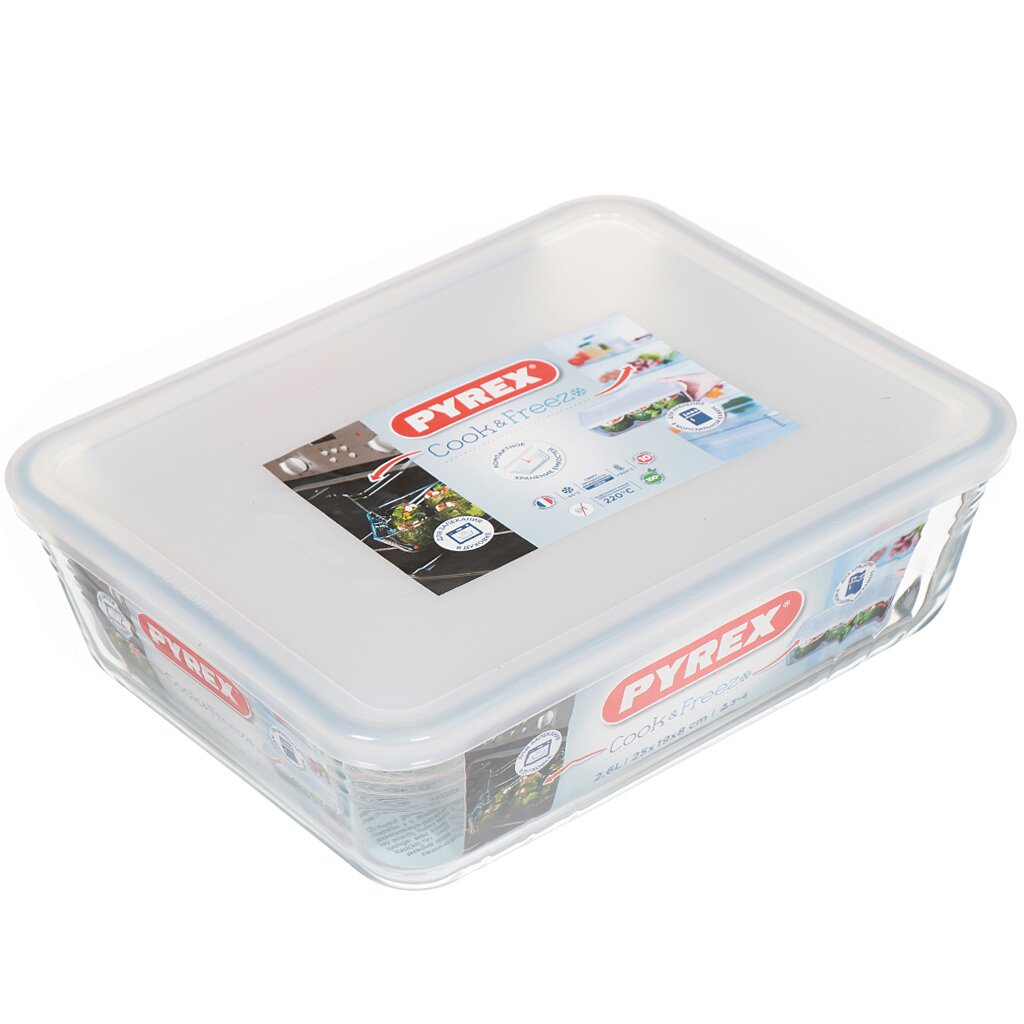 Форма для запекания стекло 19х25х8 см 2.6 л с крышкой Pyrex Cook Freez 243P000, Прозрачный
Форма для запекания стекло 19х25х8 см 2.6 л с крышкой Pyrex Cook Freez 243P000, Прозрачный