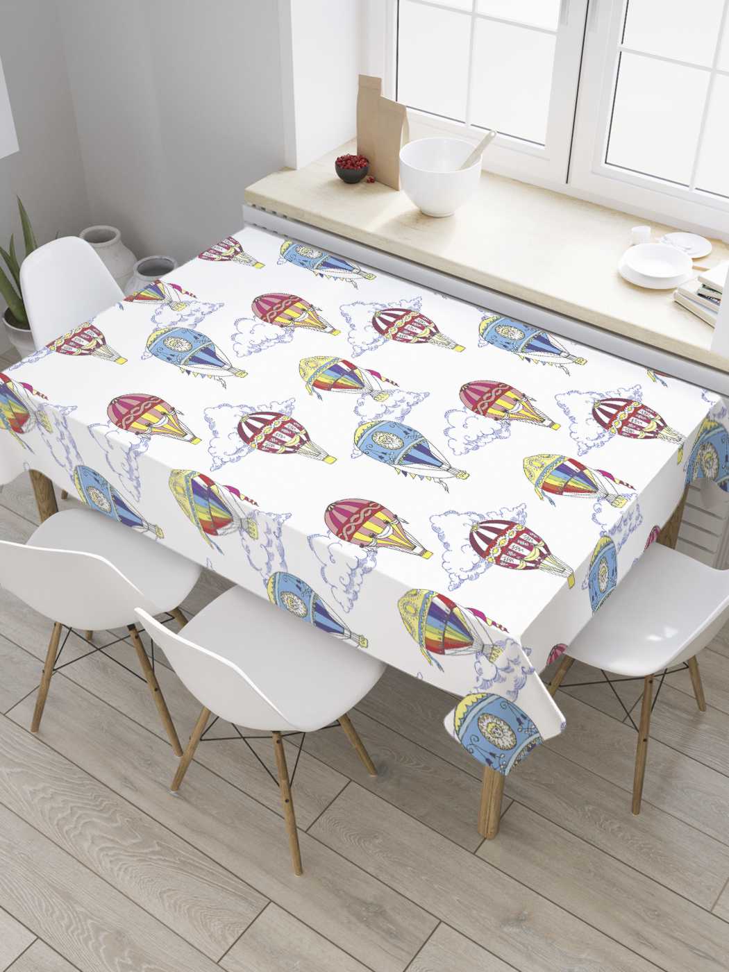 Скатерть прямоугольная JoyArty "Цветные воздушные шары" из сатена, 180x145 см, Белый, Цветные воздушные шары 
Скатерть прямоугольная JoyArty "Цветные воздушные шары" из сатена, 180x145 см, Белый, Цветные воздушные шары